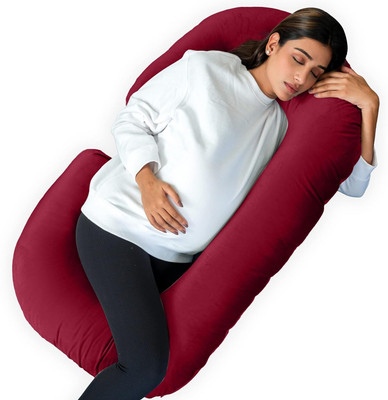 WINX ultra soft C shaped Polyester Fibre Solid Pregnancy Pillow Pack of 1(Red)