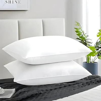 Dwarkadhish enterprises MacroFibre Sleeping Pillow-Pack of 2 White Microfibre Stripes Cushion Pack of 2(White)