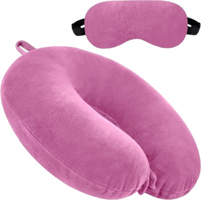 TrendTryst Fashion Polyester Fibre Nature Travel Pillow Pack of 1(Pink)