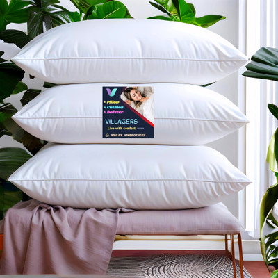 V.R.ENTERPRISES LUXURY Cotton Solid Sleeping Pillow Pack of 3(White)