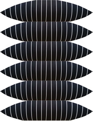 ACTOS Microfibre Stripes Sleeping Pillow Pack of 6(Black)