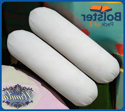 Urmila Creation Microfibre Bolster Pack of 2 Solid(White)