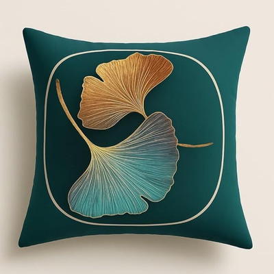 Flipkart SmartBuy Microfibre Cushion Pack of 1 Floral Royal Leaf Collection(Green)