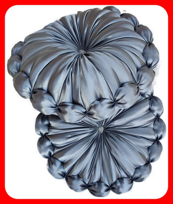 GTX Microfibre Floor Cushion Pack of 2 Solid(Silver)