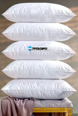 YPOLOIPO LUXURY Polyester Fibre Abstract Sleeping Pillow Pack of 5(White)
