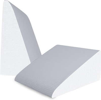 HOMBOX Foam Orthopaedic Pillow Pack of 1 Solid Bed Wedge(Dual- White & Grey)