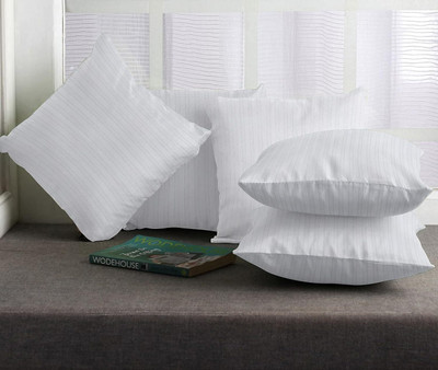 ethens Microfibre Solid Cushion Pack of 5(White)
