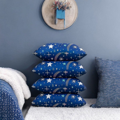 CATHROL Microfibre Sleeping Pillow Pack of 4 Abstract(Blue)