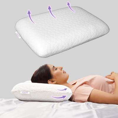 RINIPO Queen Size Memory Foam Solid Sleeping Pillow Pack of 1(White)