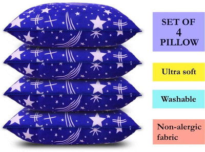 PALVIT Microfibre Cushion Pack of 4 Abstract(BLUE STAR)