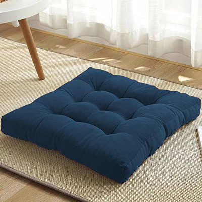 The Purple Tree Microfibre Solid Cushion Pack of 1(Blue)