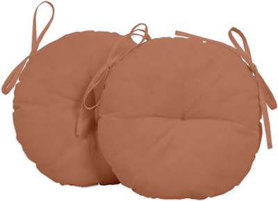 Vargottam Polyester Fibre Solid Chair Pad Pack of 2(Dusty Peach)