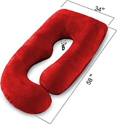 Victostar j shape pregnancy pillow Polyester Fibre Solid Pregnancy Pillow Pack of 1(Red)