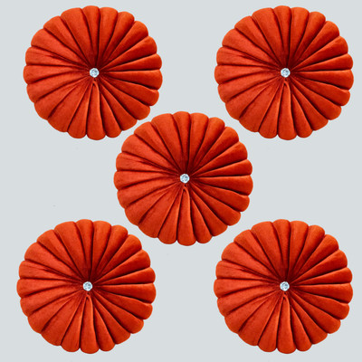 Shri Ganesh Handloom Microfibre Solid Cushion Pack of 5(Brick)