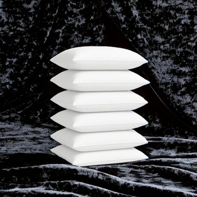 CATHROL Cotton Sleeping Pillow Pack of 6 Solid 6 Pillows(White)