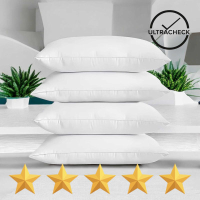 Cozy Palace Microfibre Sleeping Pillow Pack of 4 Solid(White)