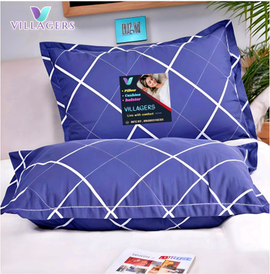 NKSNIMYSTORE LUXURY Microfibre Abstract Sleeping Pillow Pack of 2(Blue)