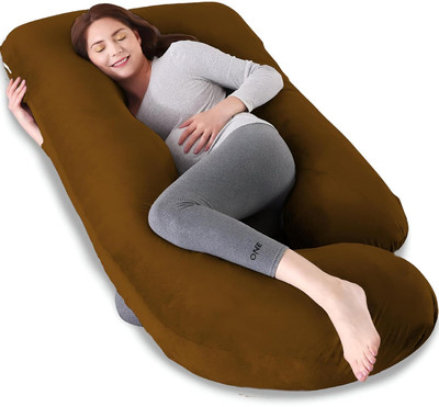 WINX Ultra soft j shaped pillow Polyester Fibre Solid Pregnancy Pillow Pack of 1(Brown)