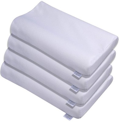 Sleepsia Memory Foam Pillow Memory Foam Solid Orthopaedic Pillow Pack of 4(White)