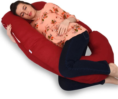 WILD MINT Polyester Fibre Pregnancy Pillow Pack of 1 Solid Premium series(Red)