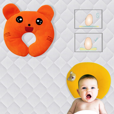 Little Buzz Mustard Seeds Baby Pillow Pack of 2 Solid(Orange & Yellow)