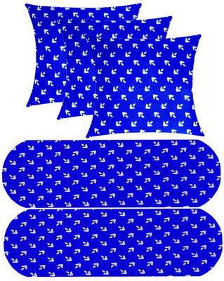 PALVIT Microfibre Abstract Bolster Pack of 5(Blue)
