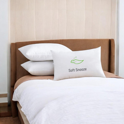 SOFT SNOOZE Microfibre Sleeping Pillow Pack of 3 Solid Soft Luxury(White)