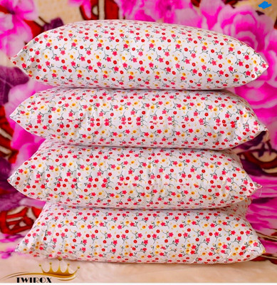 TWIROX LUXURY Polyester Fibre Floral Sleeping Pillow Pack of 4(PRINTED)