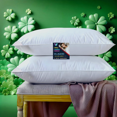 NKSNIMYSTORE LUXURY Polyester Fibre Abstract Sleeping Pillow Pack of 2(White)