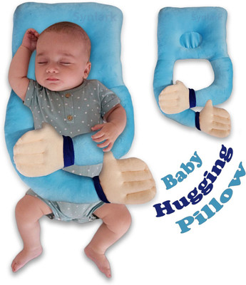 Synlark Cotton Baby Pillow Pack of 1 Solid Cartoon Kids Pillow | Sleeping Cushion for Girls | Cute Animal Print Hugging(Sky-Blue)