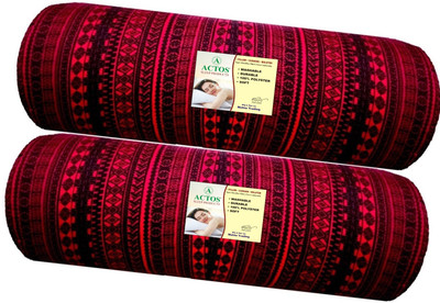 ACTOS Microfibre Geometric Bolster Pack of 2(Maroon1)
