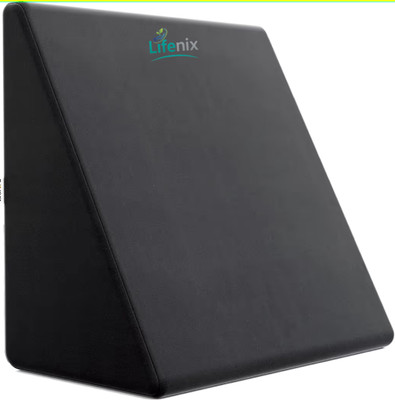 LIFENIX Memory Foam Orthopaedic Pillow Pack of 1 Nature Bed Wedge Pillow for Back, Leg Support Anti Reflux Post Surgery, Reading Cushion(Black)