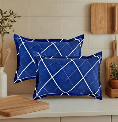 Regnar Luxury Microfibre Solid Sleeping Pillow Pack of 2(Blue)