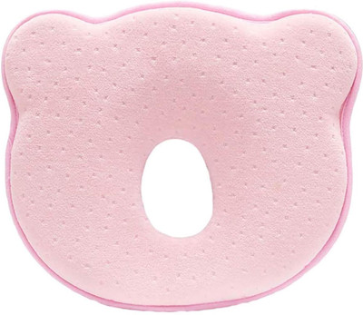 araami Baby Head Shaping Pillow Infant Flat Head Syndrome Prevention Pillow Memory Foam Solid Sleeping Pillow Pack of 1(Pink)