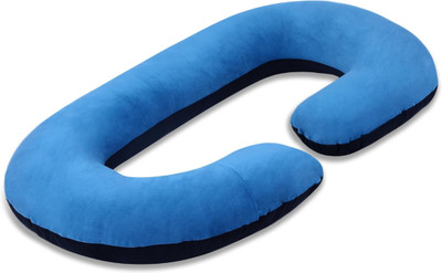 fluffymummy Cotton Solid Pregnancy Pillow Pack of 1(Light & dark blue)