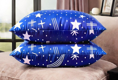 LIPONOS Polyester Fibre Sleeping Pillow Pack of 2 Abstract LUXURY(Blue)