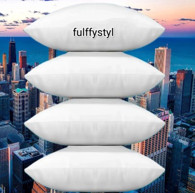 fulffystyl Soft Microfibre Floral Sleeping Pillow Pack of 4(White)