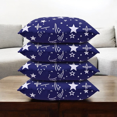 GZZZSD Microfibre Solid Sleeping Pillow Pack of 4(Blue)