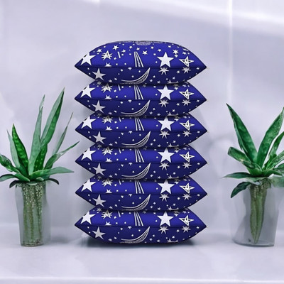 Cozy Palace Microfibre Sleeping Pillow Pack of 6 Solid(Blue)