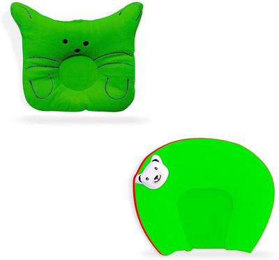 Babeestar Cotton, Mustard Seeds Baby Pillow Pack of 2 Animals(Green Cat & Green)