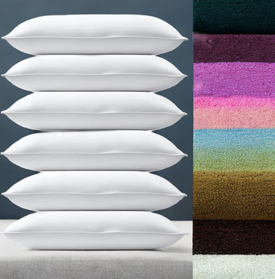 EIRINI Microfibre Sleeping Pillow Pack of 6 Solid LUXURY(White)