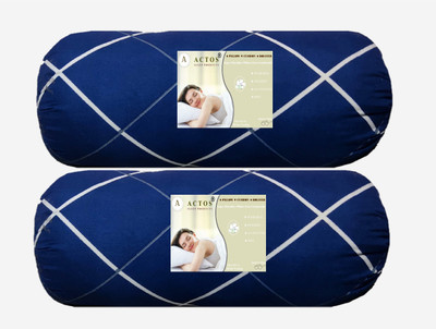 ACTOS Microfibre Stripes Bolster Pack of 2(Blue)