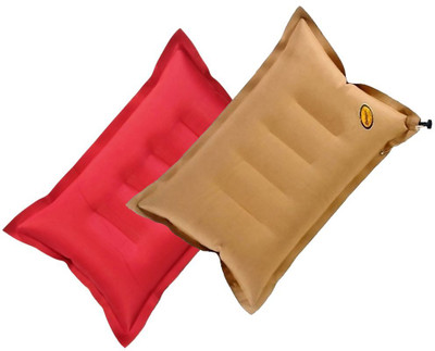 DUCKBACK Pillow Air Floral Travel Pillow Pack of 2(Khaki-Red)
