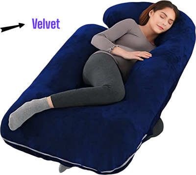 Manbhawan craft Polyester Fibre Solid Pregnancy Pillow Pack of 1(Blue)