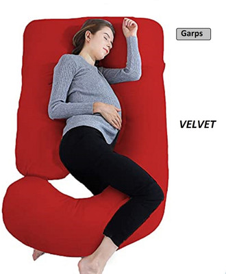 garps Polyester Fibre Pregnancy Pillow Pack of 1 Solid J shape(Red)