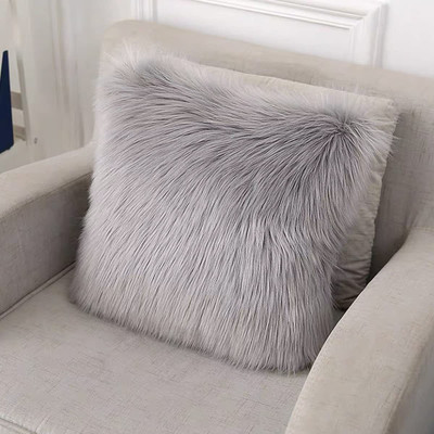 PICKKART Microfibre Solid Cushion Pack of 1(Grey)