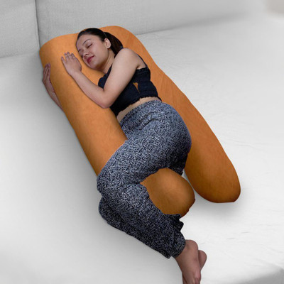 KWALITY DREAMS Polyester Fibre Solid Pregnancy Pillow Pack of 1(Orange)