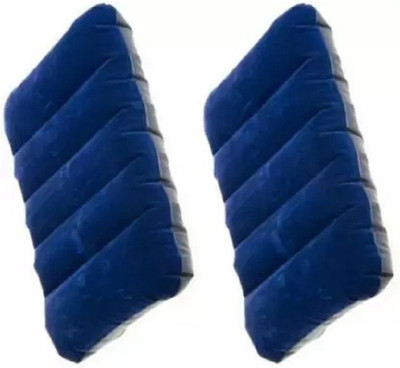 KiaraHome Foldable Air Inflatable Pillow Air Solid Travel Pillow Pack of 2(Blue)