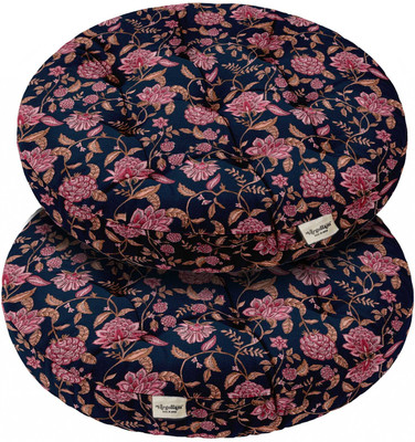Vargottam Tufted Floor Seating Cushion Foam Floral Floor Cushion Pack of 2(Mughal Blossom)