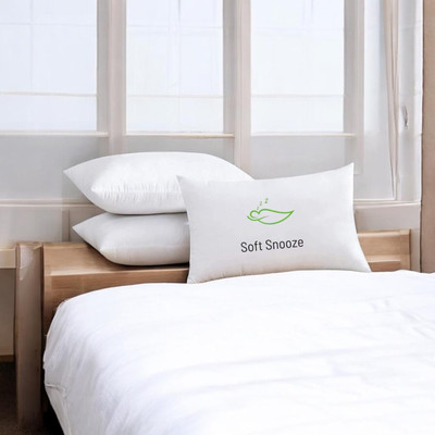 SOFT SNOOZE Microfibre Sleeping Pillow Pack of 3 Solid Soft Luxury(White)